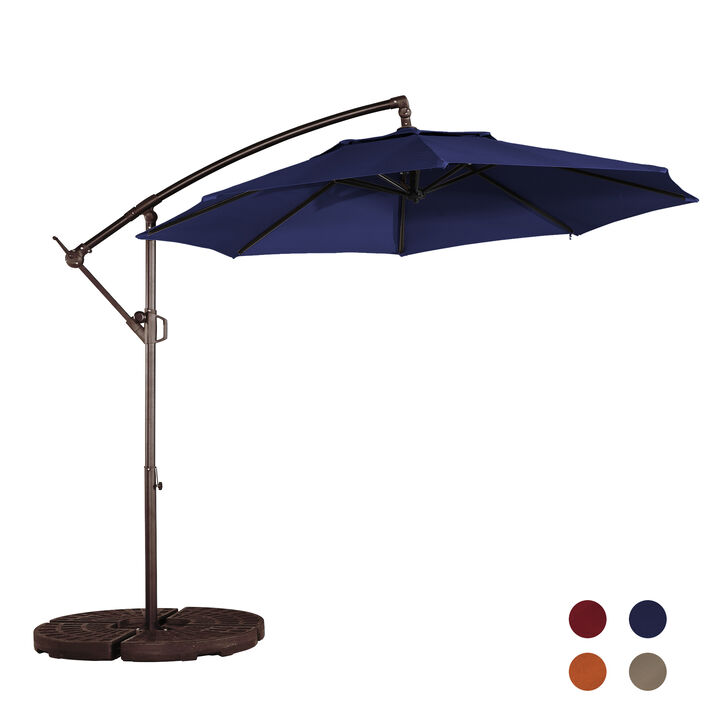 10-ft Outdoor Umbrella Crank Cantilever Patio Umbrella Without Base