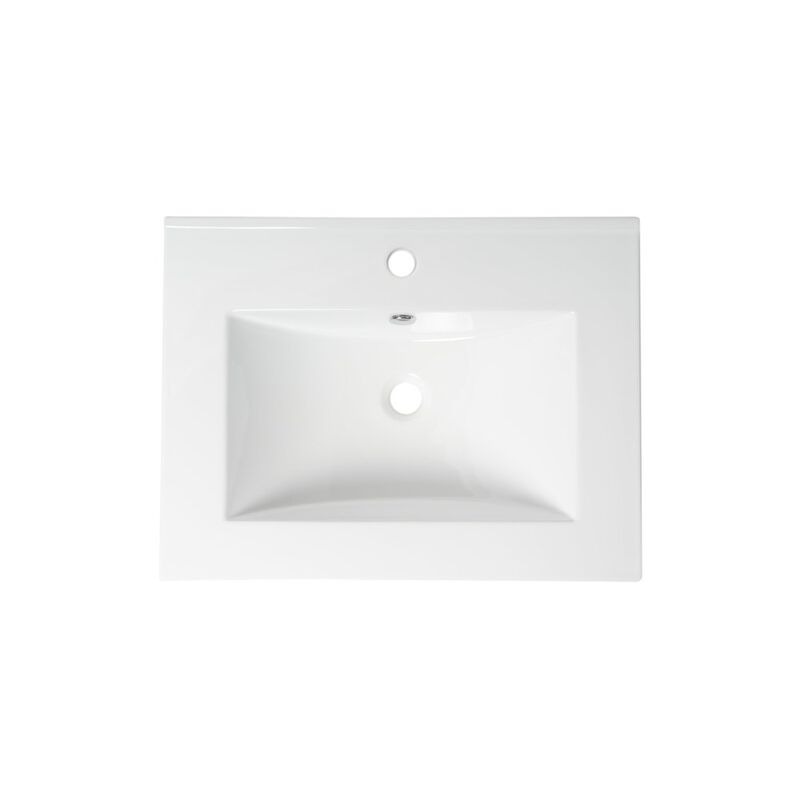 ALFI brand White 25 Rectangular Drop In Ceramic Sink with Faucet Hole