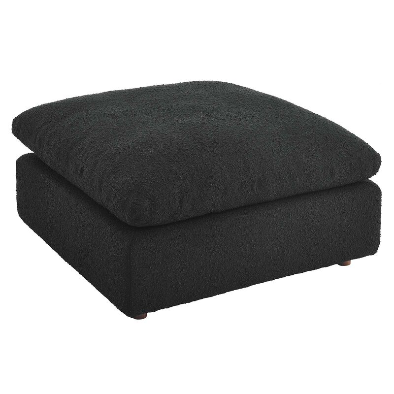 Commix Down Filled Overstuffed Boucle Fabric Ottoman image number 2