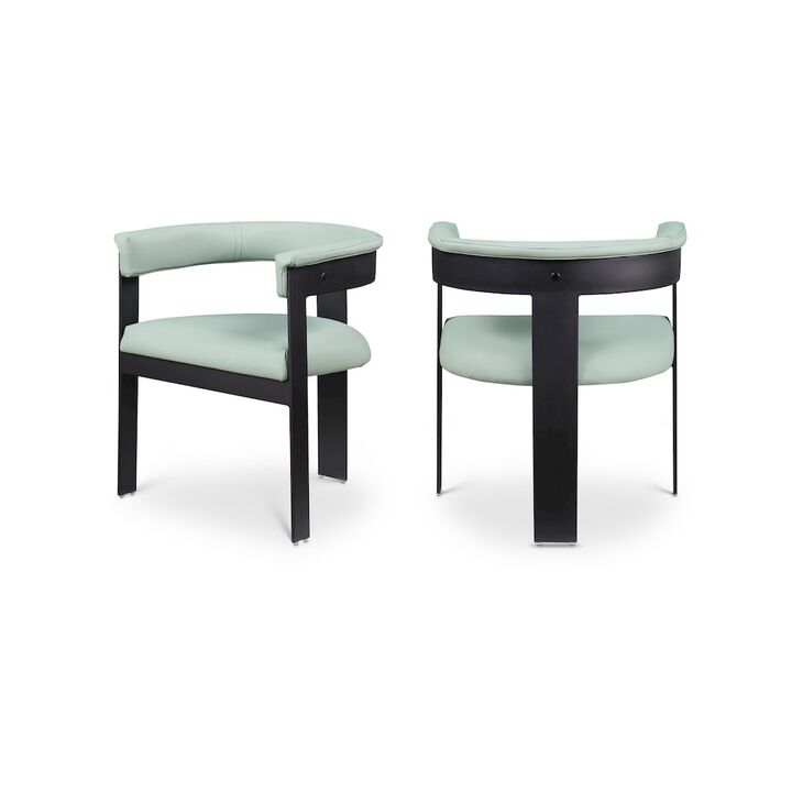 Meridian Furniture Romeo Mint Green Vegan Leather Dining Chair, Set of 2