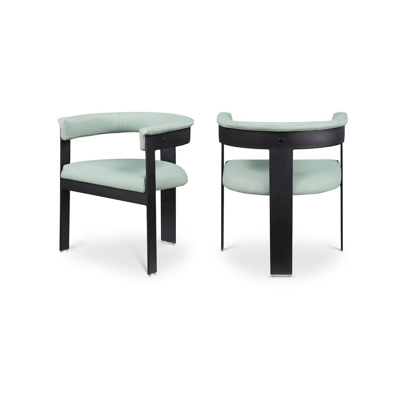 Meridian Furniture Romeo Mint Green Vegan Leather Dining Chair, Set of 2