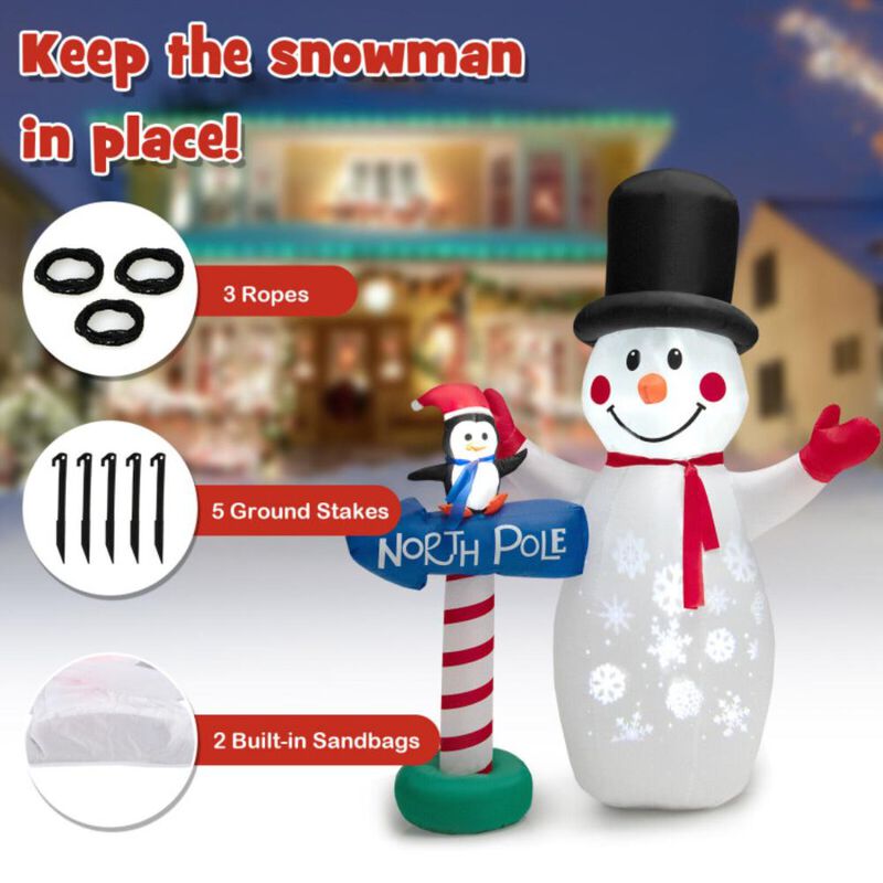 Hivvago Inflatable Christmas Decoration with Built-in Snowflake Projector