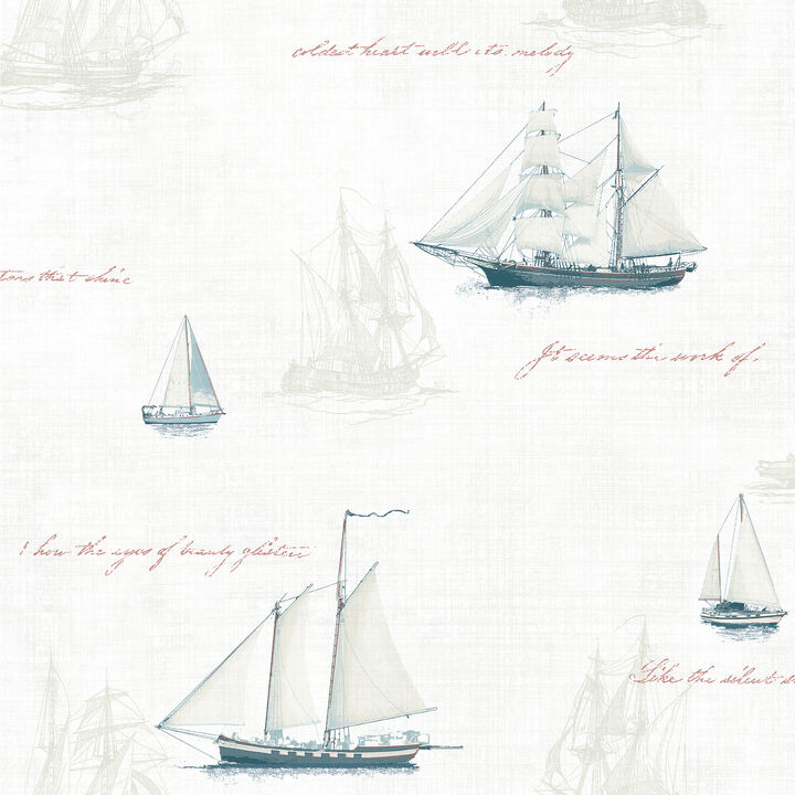 Andrew White Sailboat Wallpaper (Set of 2)