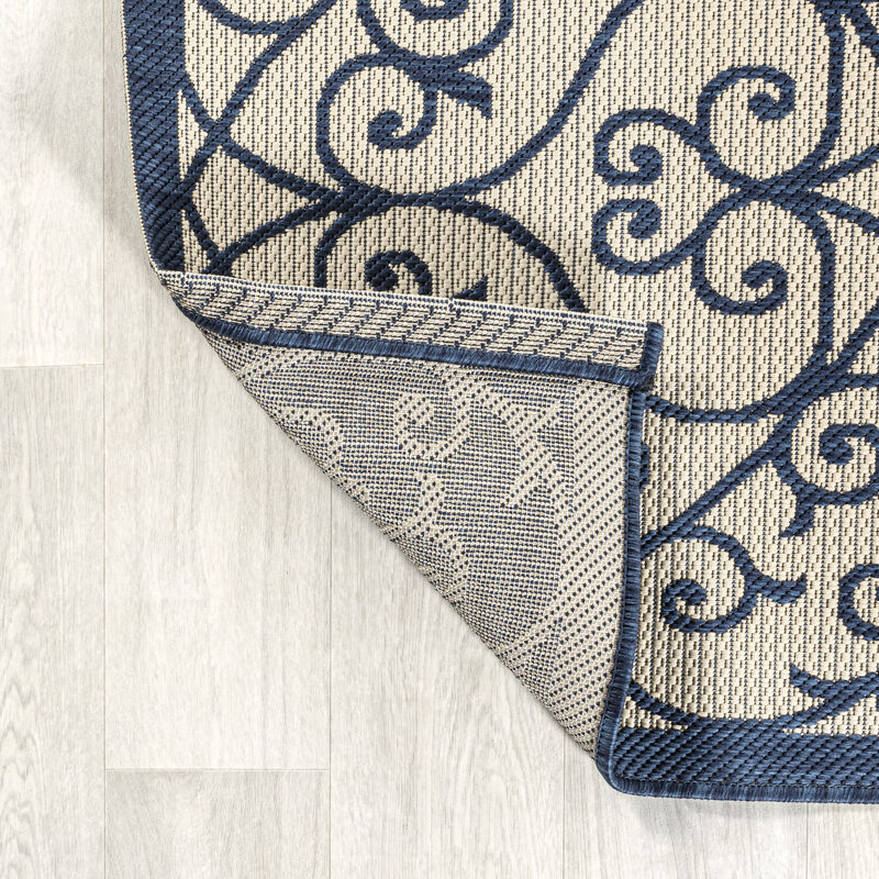 Madrid Vintage Filigree Textured Weave Indoor/Outdoor Area Rug