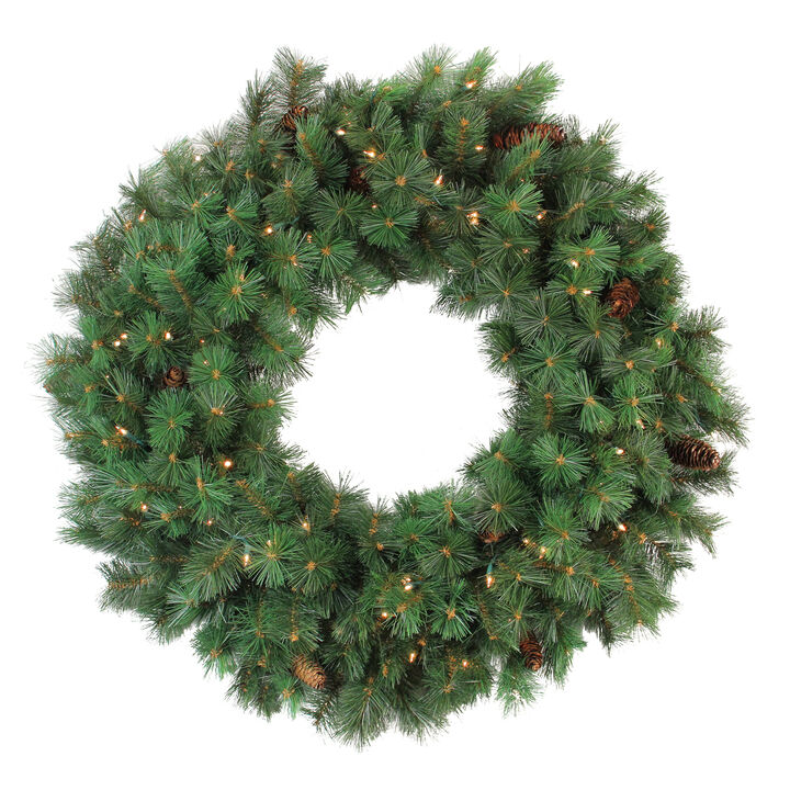 Pre-lit Royal Oregon Pine Artificial Christmas Wreath  36 inch  Clear Lights