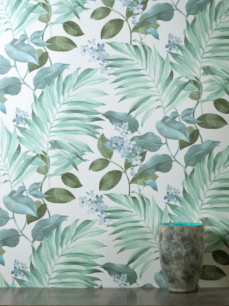 Eden Grey Tropical Wallpaper image number 2