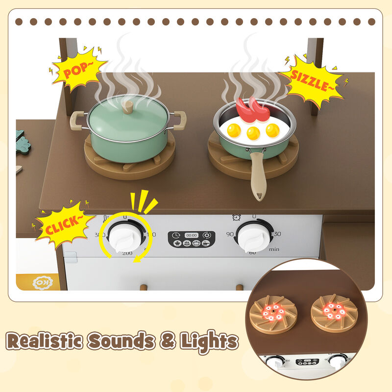 Kids Corner Play Kitchen with Lights and Sounds Age 3 Plus-Coffee image number 5
