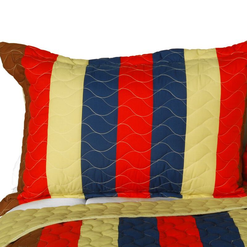3-Piece Quilted Patchwork Quilt Set Lightweight Cozy Bedding image number 2
