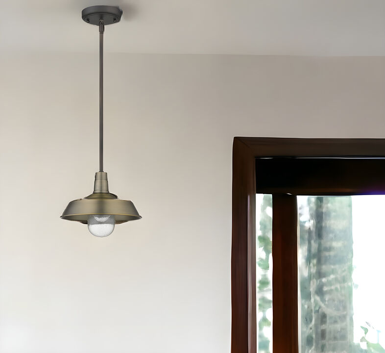 Hivvago Brushed Gold Shallow Plate Adjustable Pendant Light