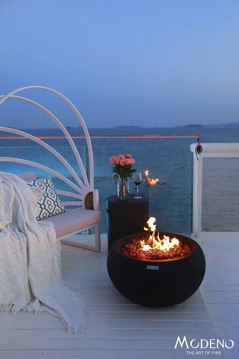 Modeno York Concrete Outdoor Patio Fire Pit Table image number 4