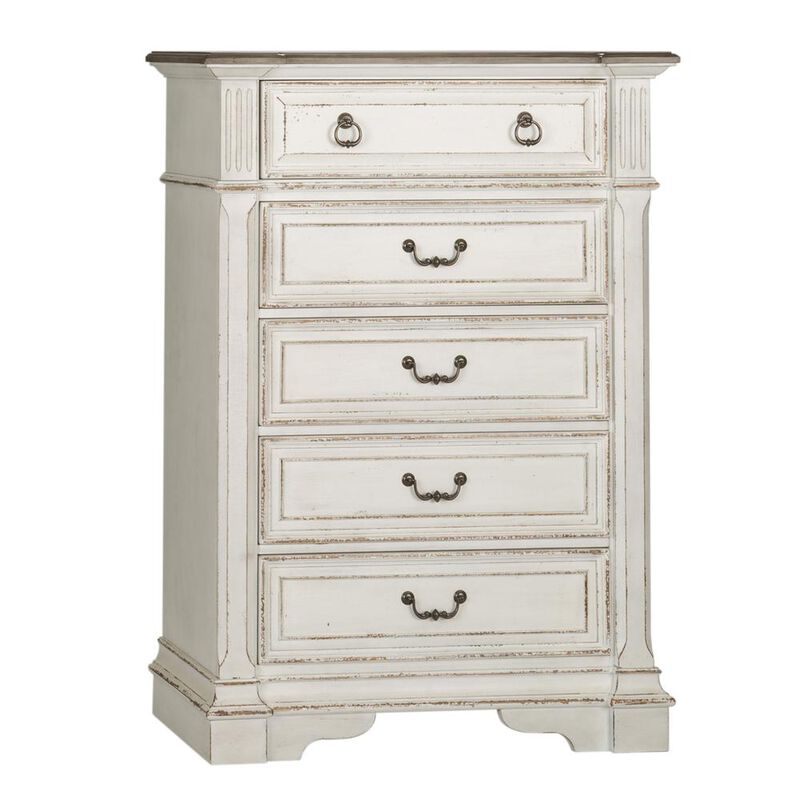 Liberty Furniture Abbey Park 5 Drawer Chest in Antique White image number 0