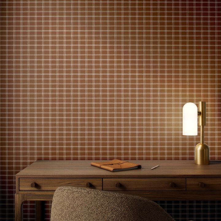 Hand Checks Wallpaper by Getty Images - Hand Checks Terracotta I