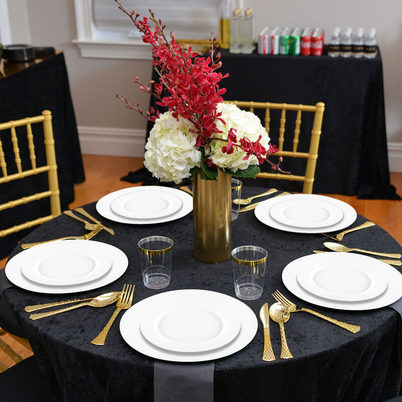 10" Matte Milk White Round Plastic Dinner Plates (120 Plates) image number 7