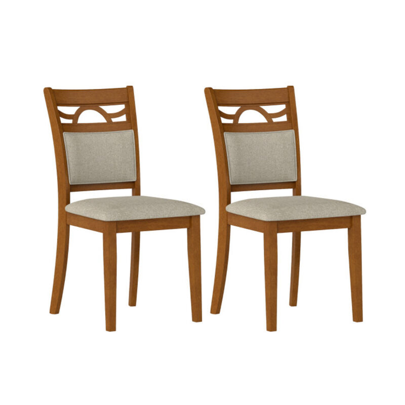 Set of 2 Dining Room Chairs with Solid Rubber Wood Frame-Brown image number 0