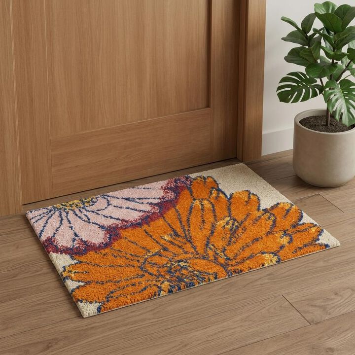 HomeRoots Floral Power Loom Area Rug