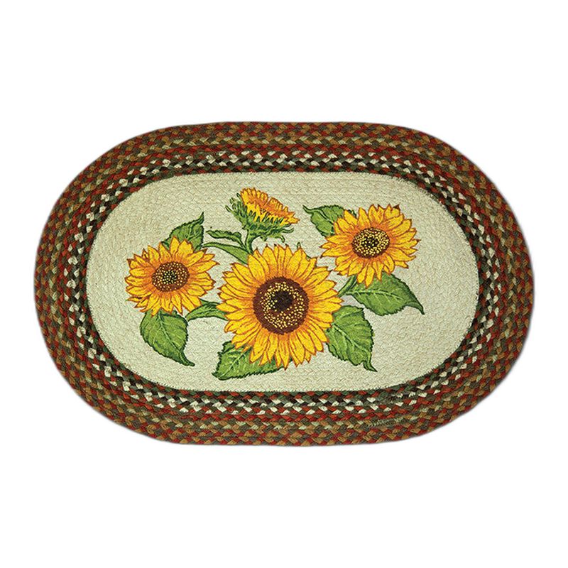 Earth Rugs Op-300 Sunflowers Oval Patch 20 X 30 image number 0