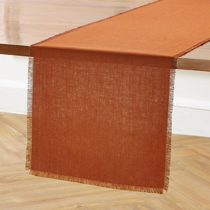 Linen Table Runner - Fringe