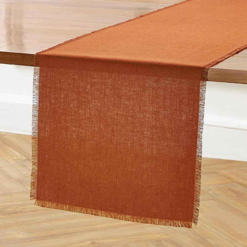 Linen Table Runner - Fringe image number 0