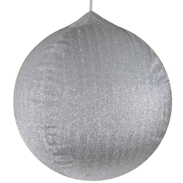 27.5" Silver Tinsel Inflatable Christmas Ball Ornament Outdoor Decoration