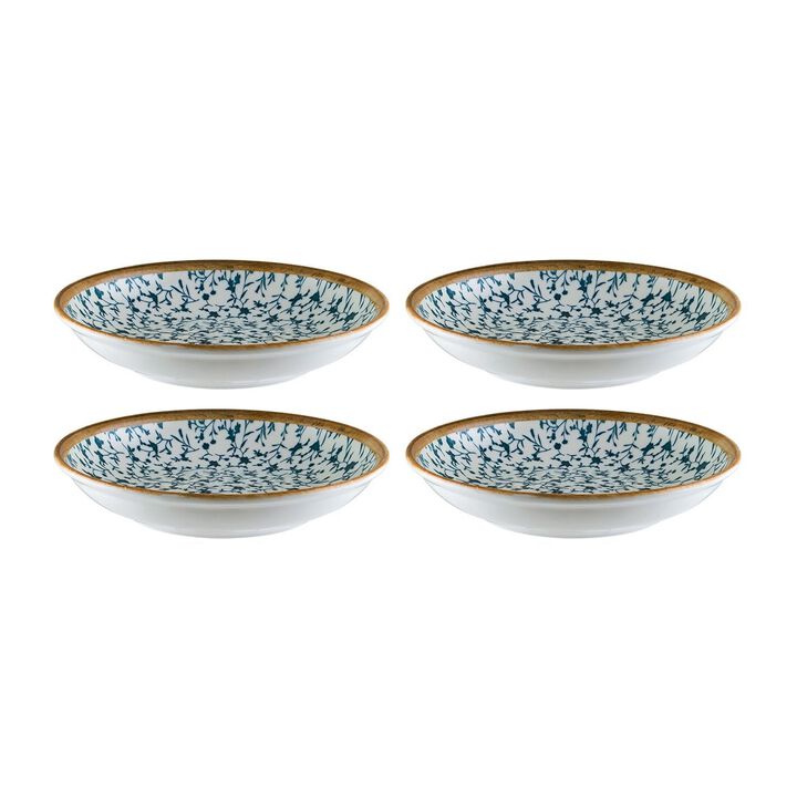 Calif dia.8" h:1.5" 17 oz. Round Decorated Vitrified Bowl (Set of 4)