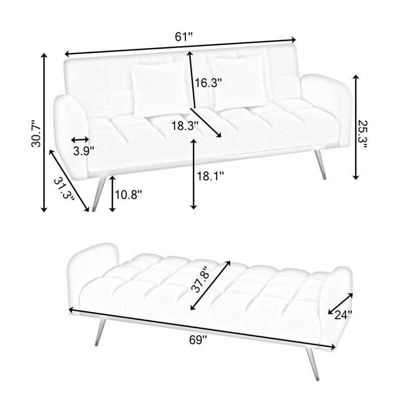 Wosdik Teddy Fleece Adjustable Futons image number 8