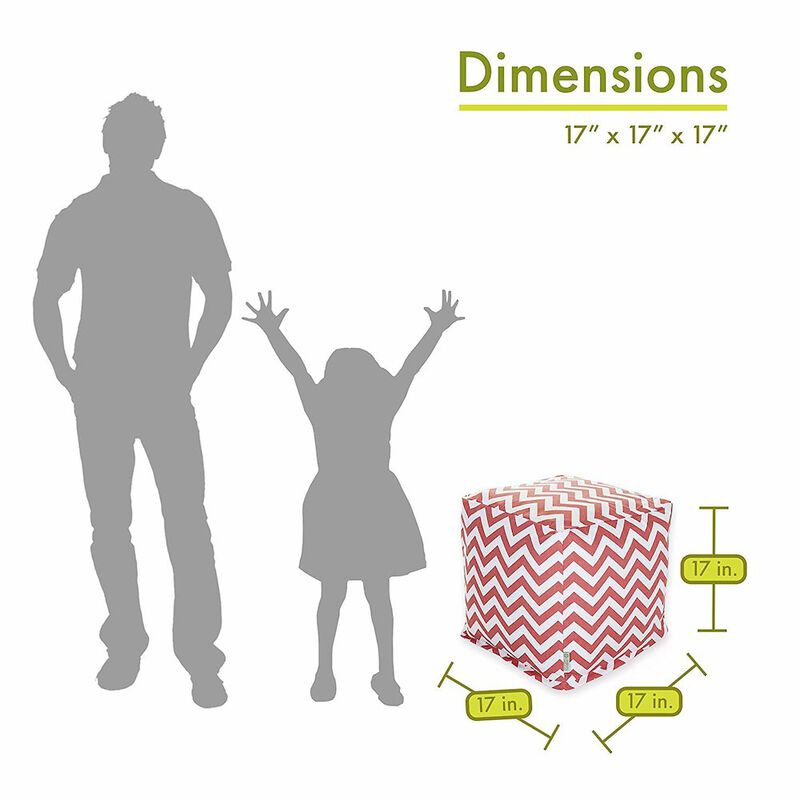 Majestic Home Goods Cube Pouf Chevron Coral