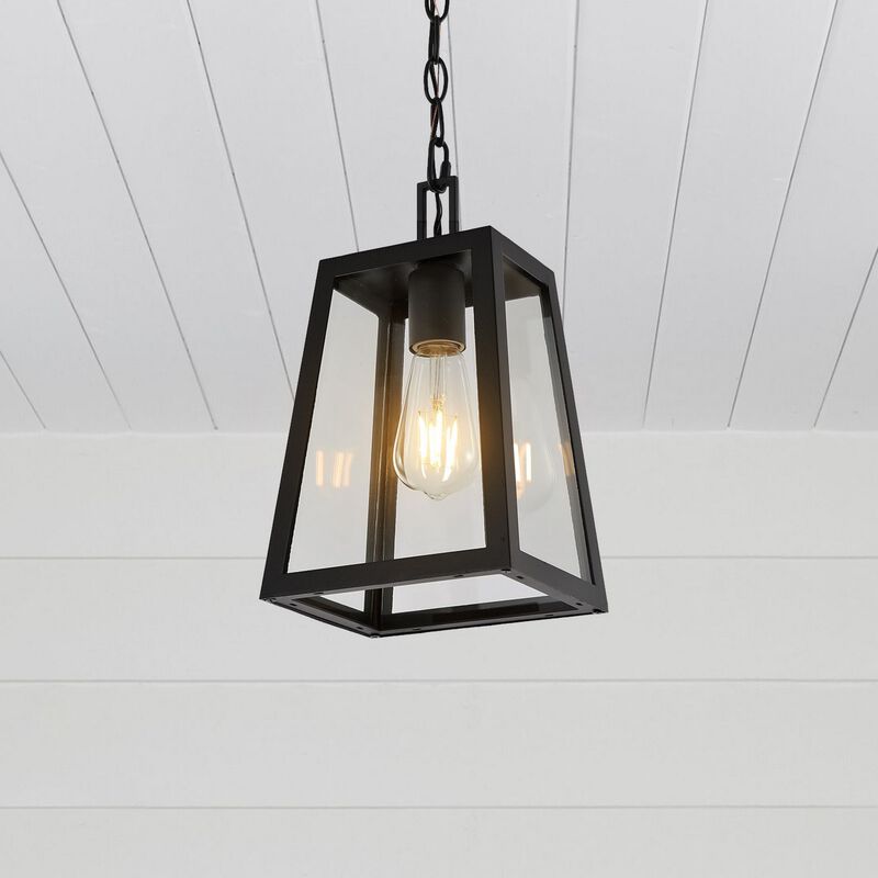 Glendale 6.75" 1-Light Farmhouse Industrial Iron/Glass Outdoor LED Pendant