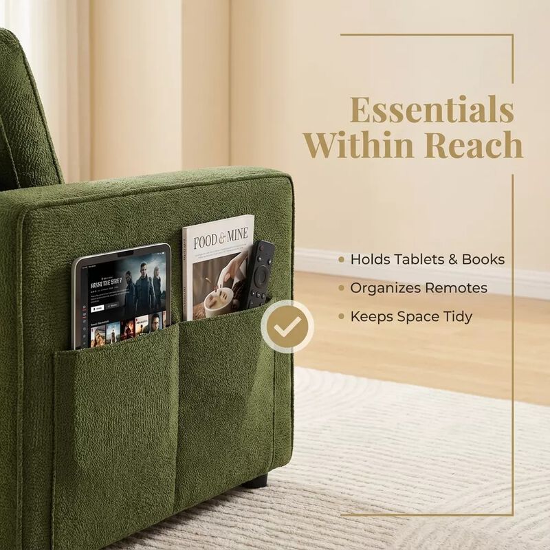 81" Sleeper Sofa Bed, 2 in 1 Pull Out Couch, Sectional Sofa with Reversible Storage, Side Pockets image number 9