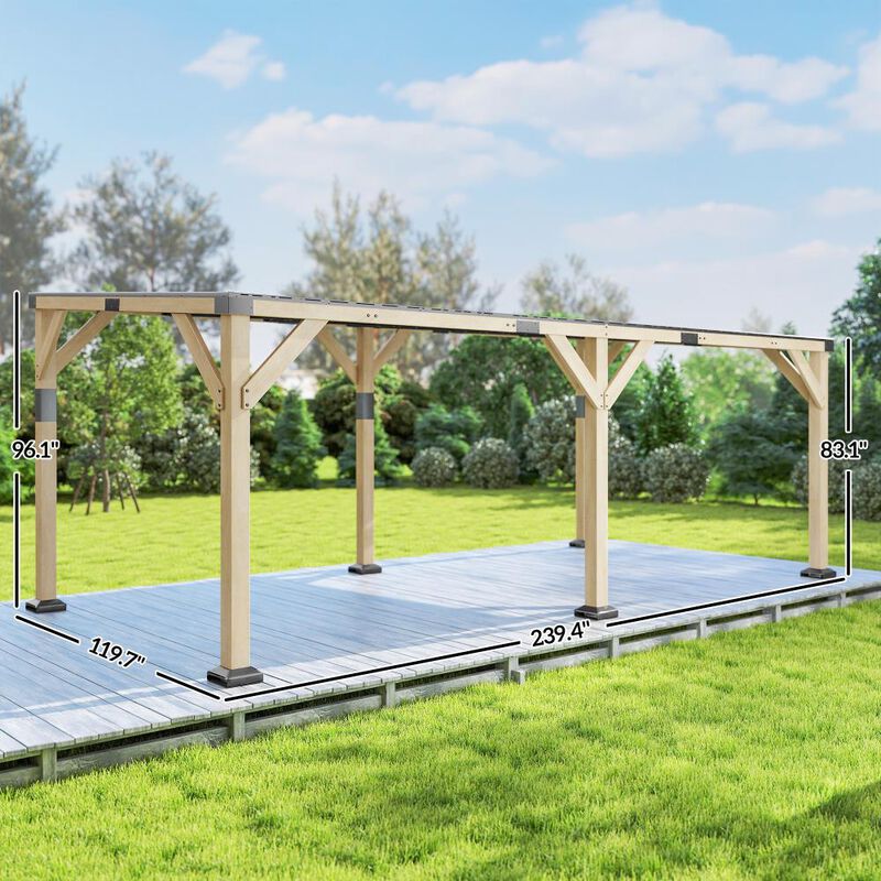 Hivvago Hardtop 10x20 Outdoor Gazebo Pergola image number 2