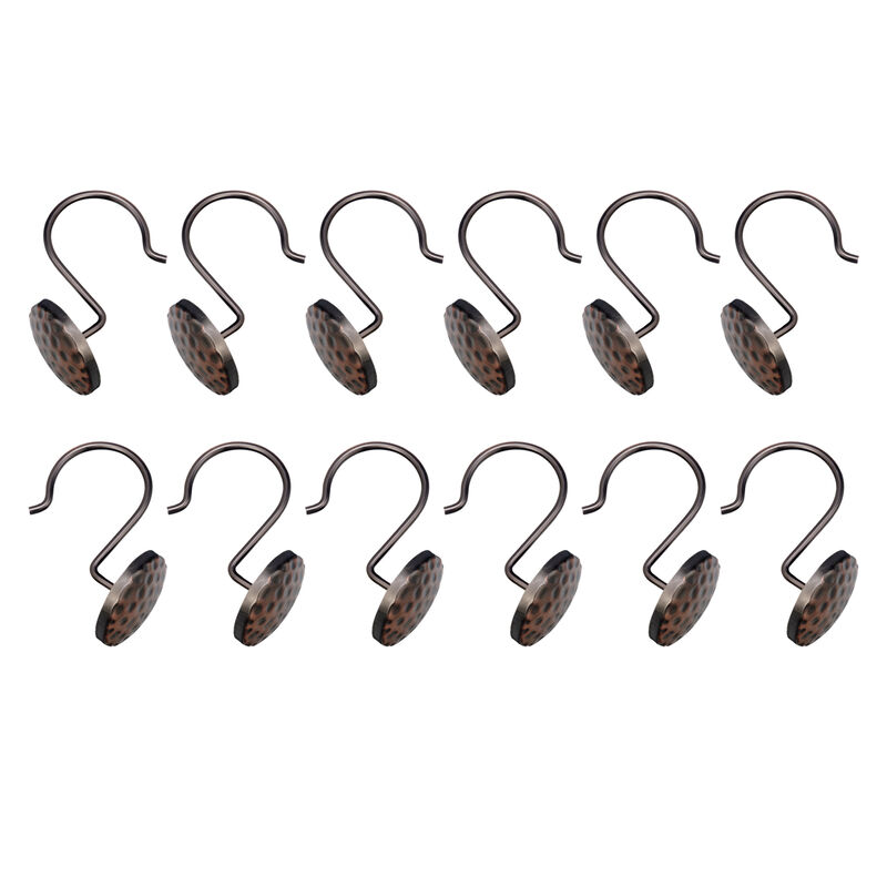 Utopia Alley Rust-Resistant Metal Shower Curtain Hooks, Shower Hooks Hangers for Bathroom, Kitchen Utensils, Curtains, Clothing, Towels etc - Set of 12 image number 2