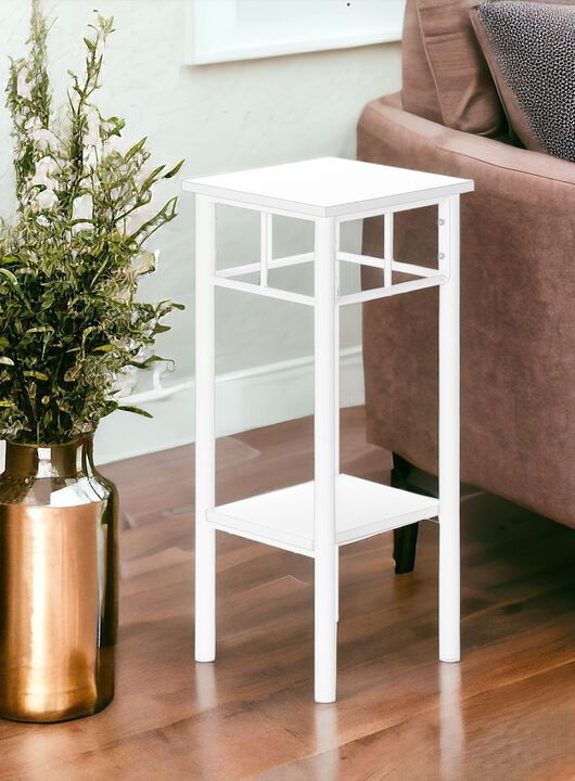 Modern Square End Table with Storage Shelf, Compact Design for Small Spaces