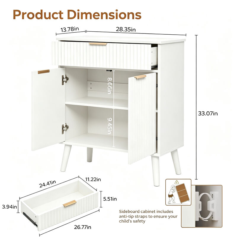 Lewurn Adjustable Shelves Storage Cabinet image number 2