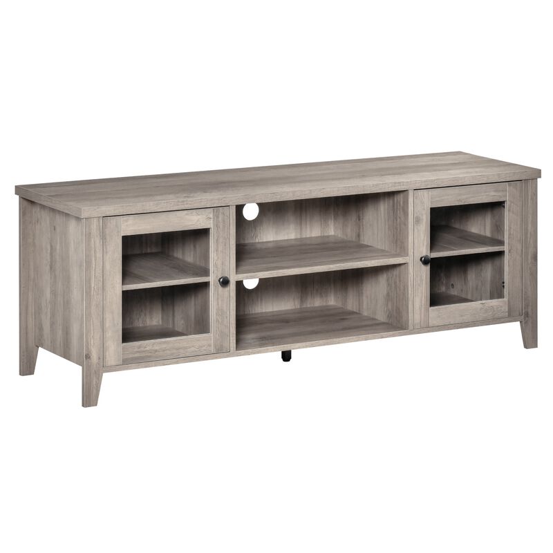 Grey Wash Entertainment: Modern TV Stand with Cabinets for 60" TVs