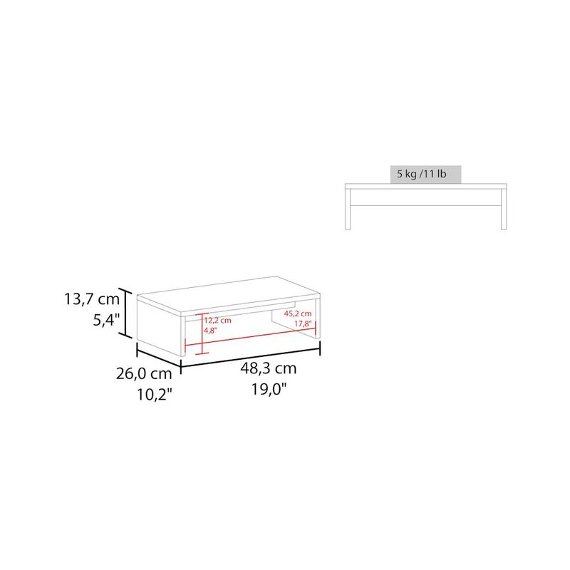 Elim Desk with 1 Shelf, White Oak