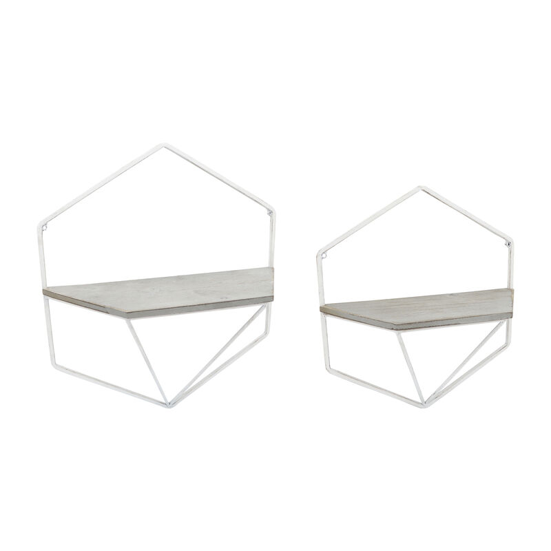 S/2 Metal/Wood Hexagon Wall image number 0