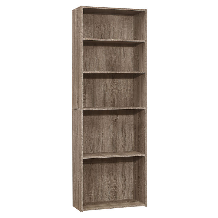 Monarch Specialties I 7468 Bookshelf, Bookcase, 6 Tier, 72"H, Office, Bedroom, Laminate, Brown, Transitional