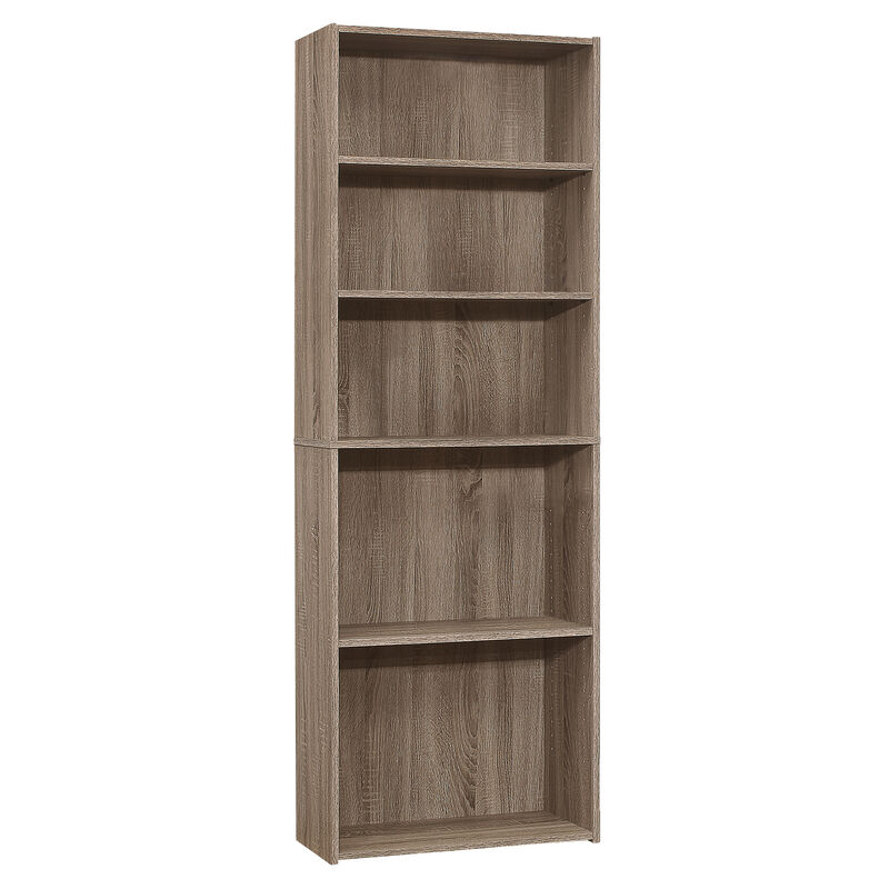 Monarch Specialties I 7468 Bookshelf, Bookcase, 6 Tier, 72"H, Office, Bedroom, Laminate, Brown, Transitional