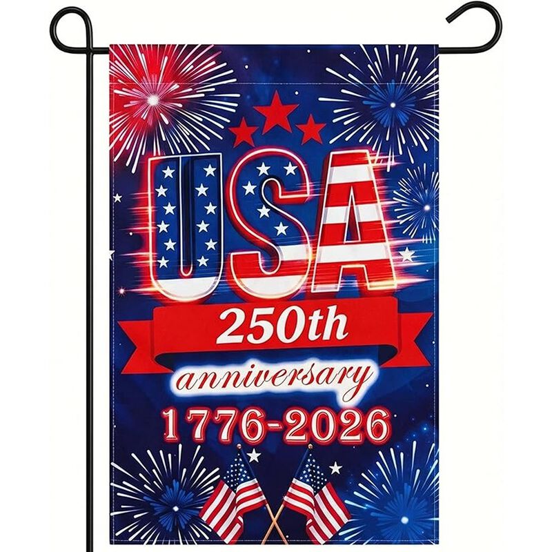 Anniversary USA Garden Flag, Double-Sided, UV-Resistant Outdoor Decor image number 0