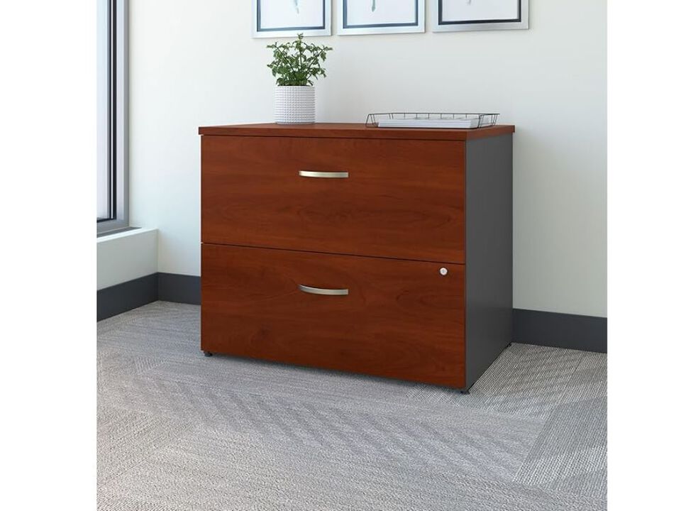 File Cabinet &ndash; Series C Hansen Cherry 2‑Drawer Lateral Locking Storage for Home/Office