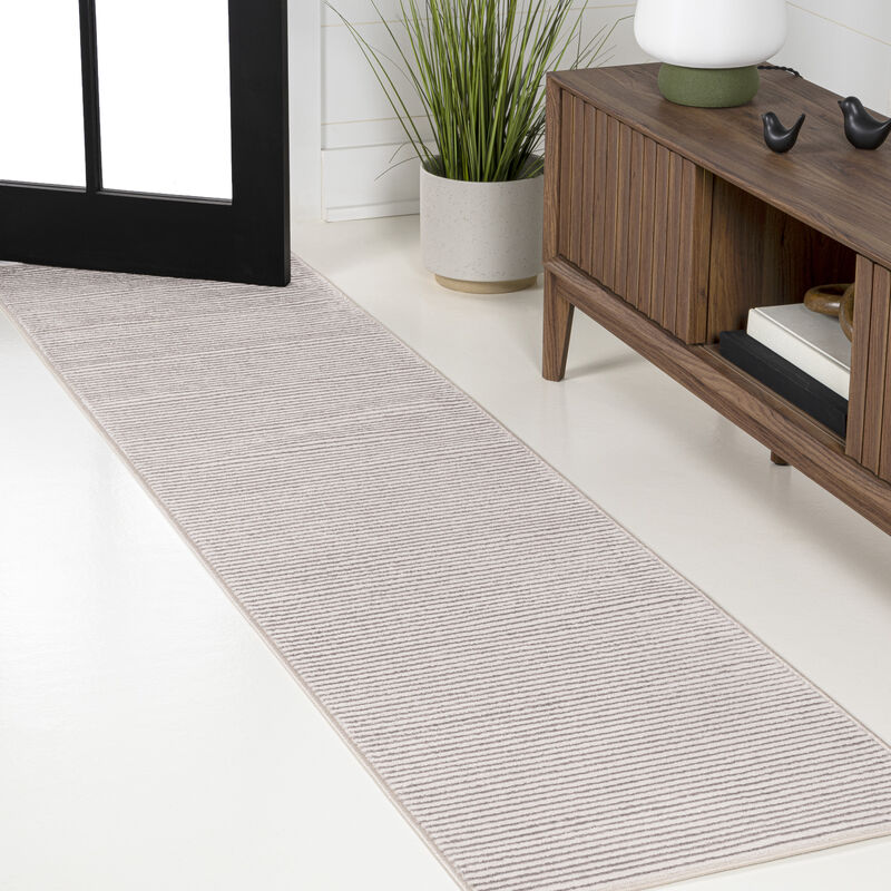Cole Modern Minimalist Pinstripe High-Low Area Rug