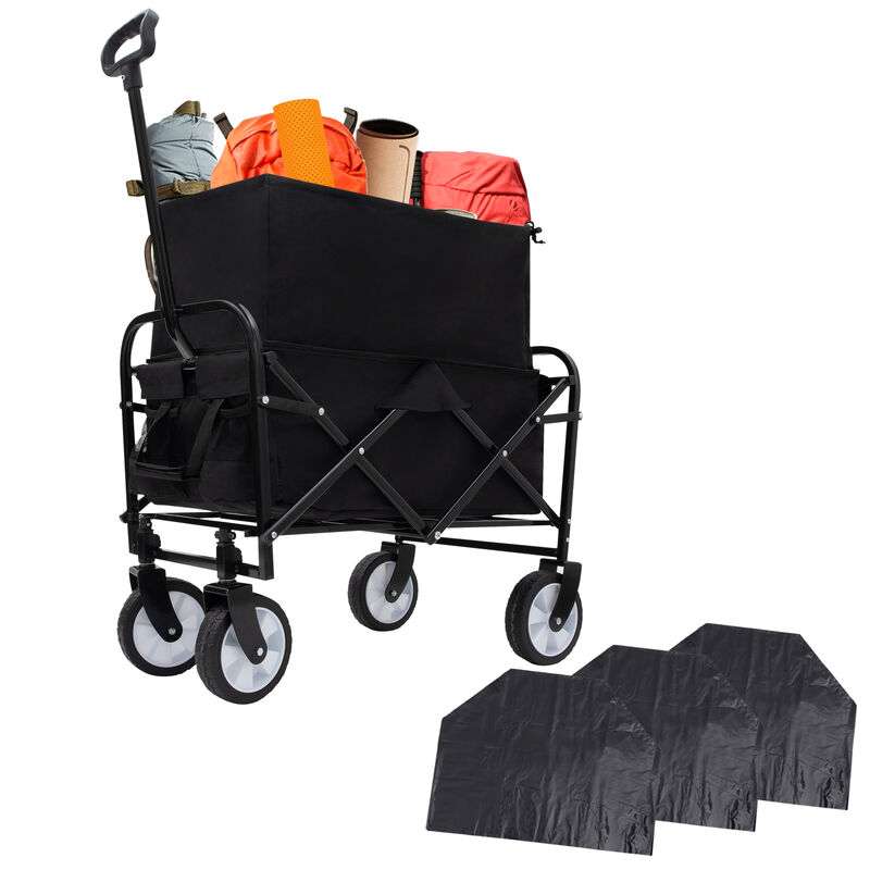 Streamdale Foldable Wagon Cart with Liners: Camping, Utility, Grocery