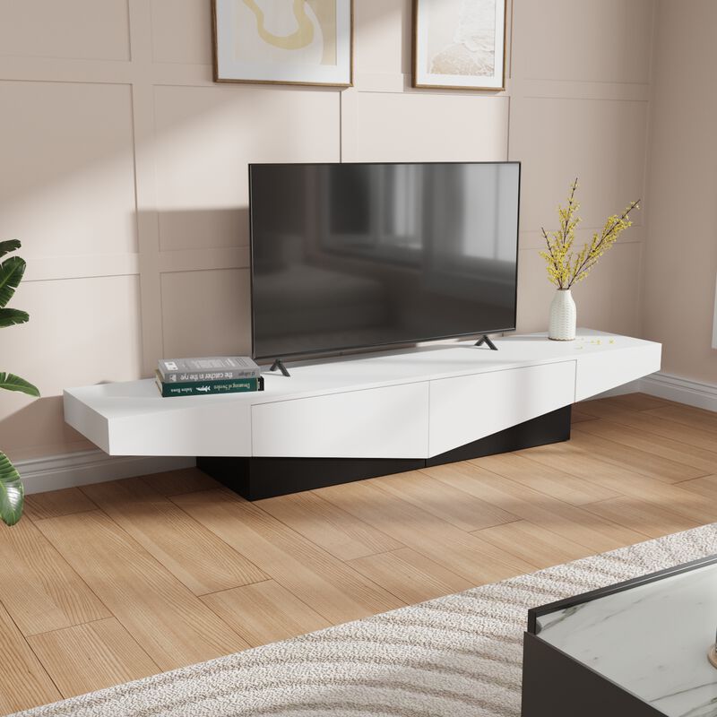 FUFU&GAGA Modern/Contemporary TV Cabinet (Accommodates TVs up to 70-in), White image number 3