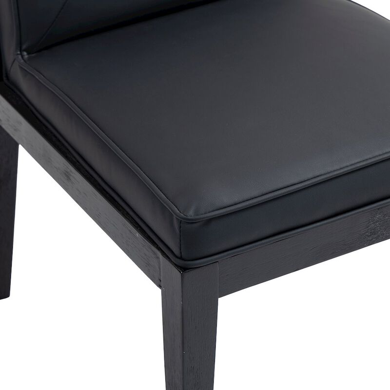 Meridian Furniture Gwendolyn Black Vegan Leather Dining Side Chair, Set of 2