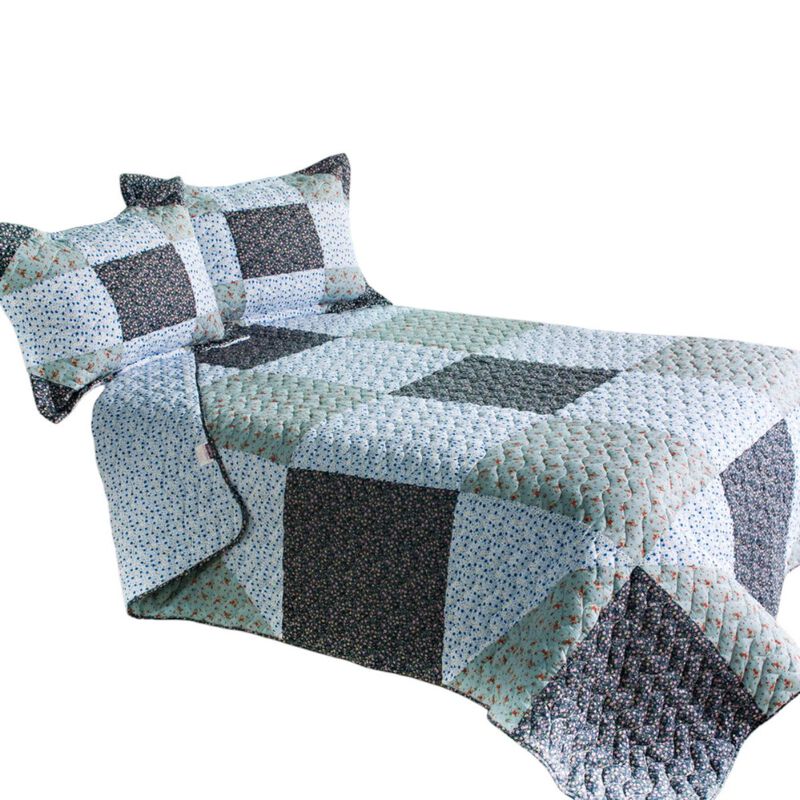 Simple Life Queen Cotton Quilt Set with Soft Quilted Patchwork Design image number 1