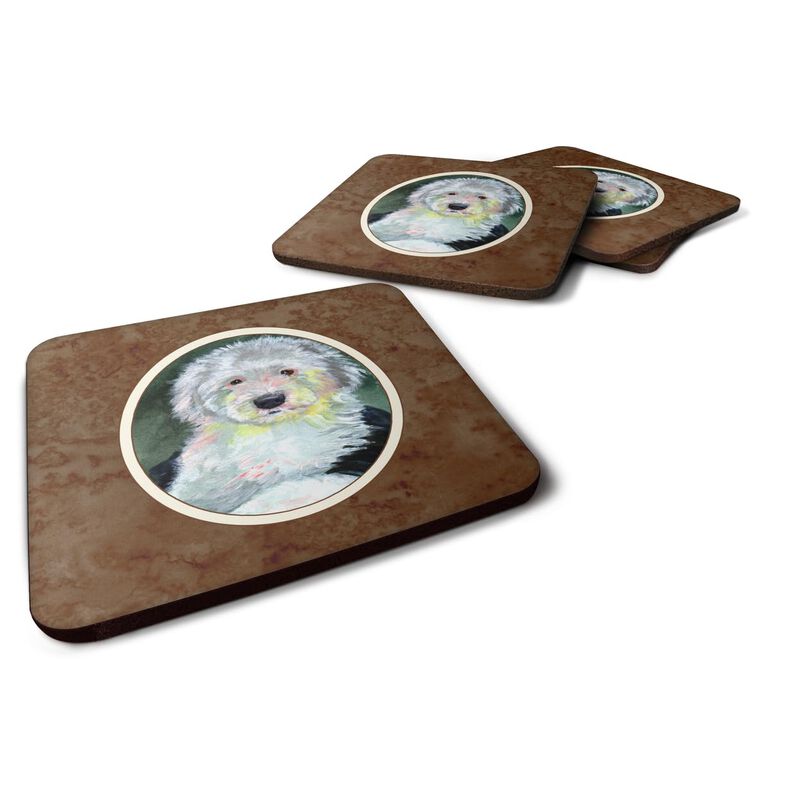 Caroline's Treasures 7252FC Old English Sheepdog Foam Coasters (Set of 4), 3.5, Multicolor image number 0