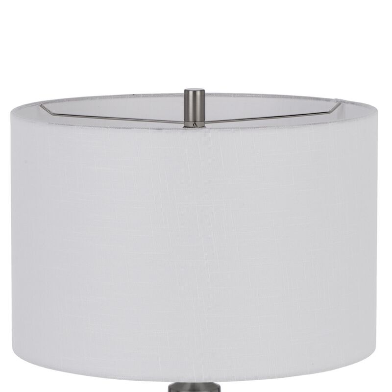 Table Lamp, Tapered Corkscrew Glass Body with Wire Accent, Brushed Steel image number 5