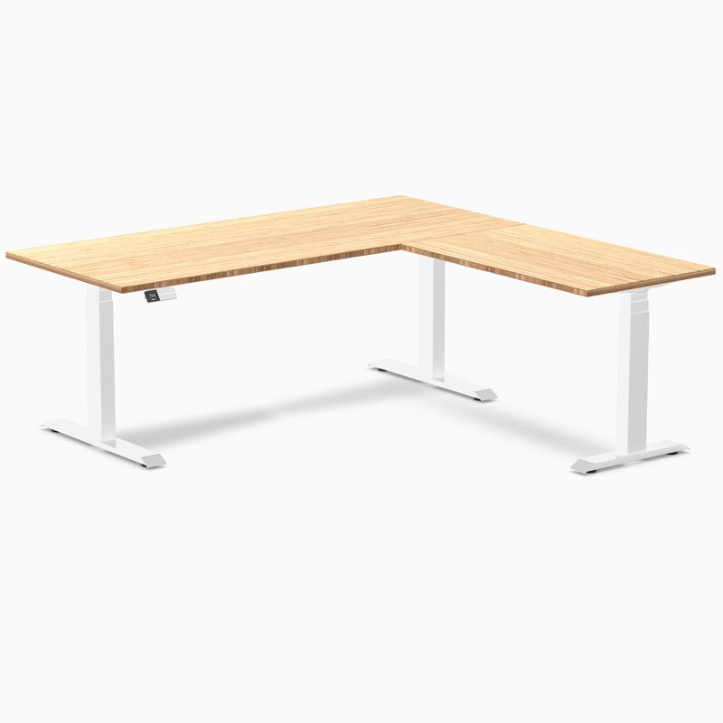 Desky Bamboo L-Shape Sit Stand Desk image number 5