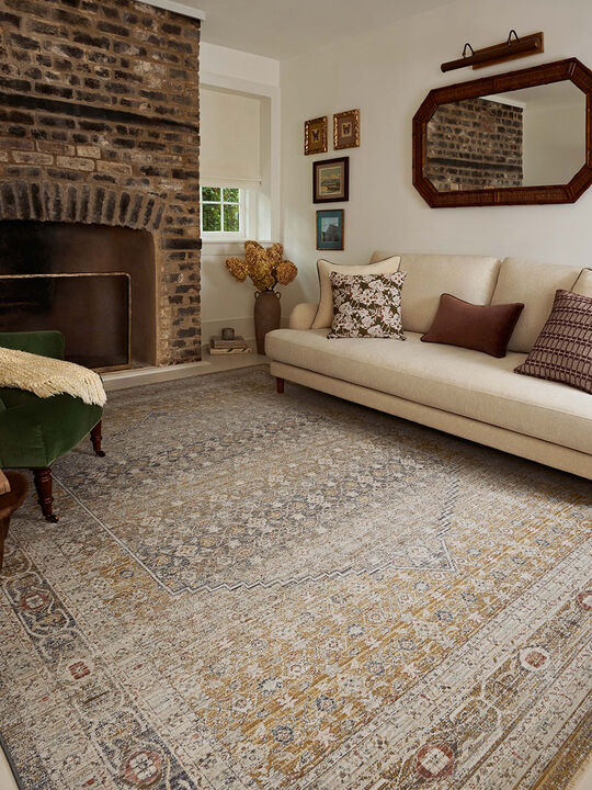 Ida IDA02 Stone/Gold 5'3 "x 7'6" Rug