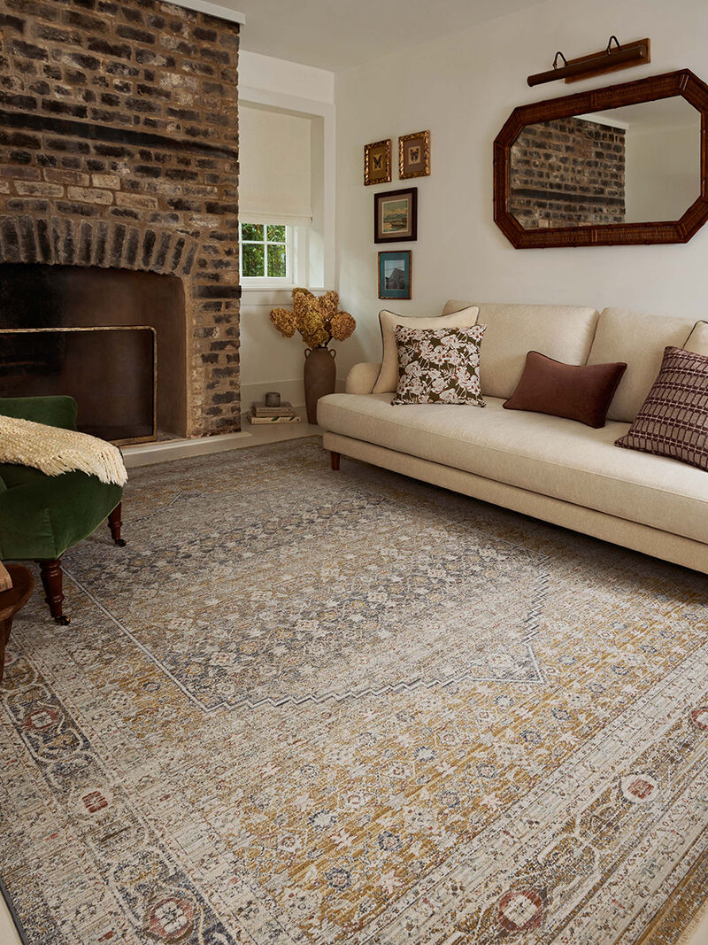 Ida IDA02 Stone/Gold 5'3 "x 7'6" Rug