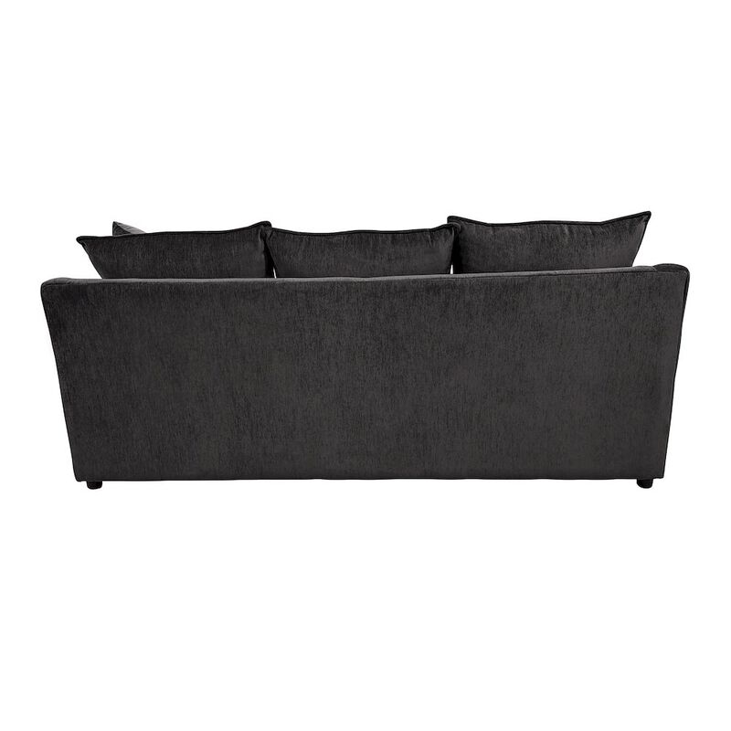 New Classic Furniture Sylvie Polyester Upholstered Sofa in Dark Gray